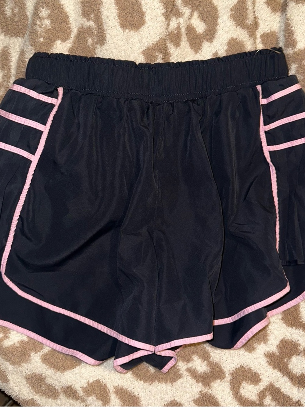 Women’s Black Running Shorts with Pink Trim